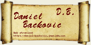 Daniel Backović vizit kartica